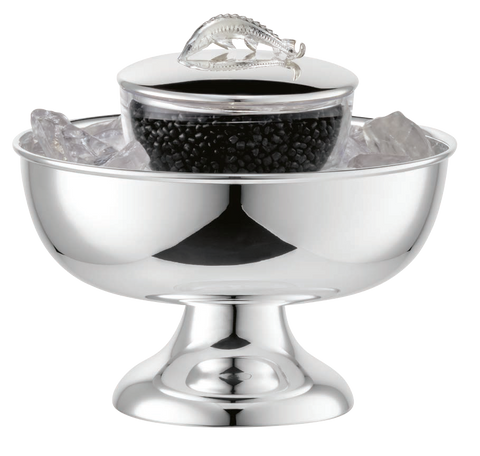 Footed Silver Caviar Bowl