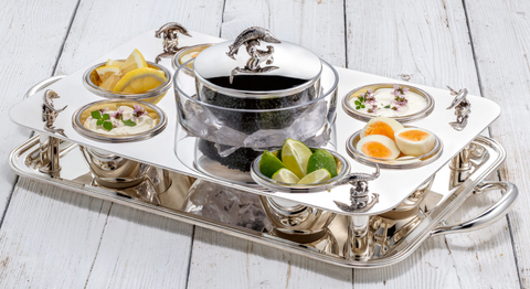 Silver Caviar Server Set